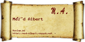 Mód Albert névjegykártya