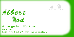 albert mod business card